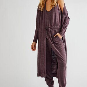 Free People Bicoastal Jumpsuit & Cardigan Set (Small)